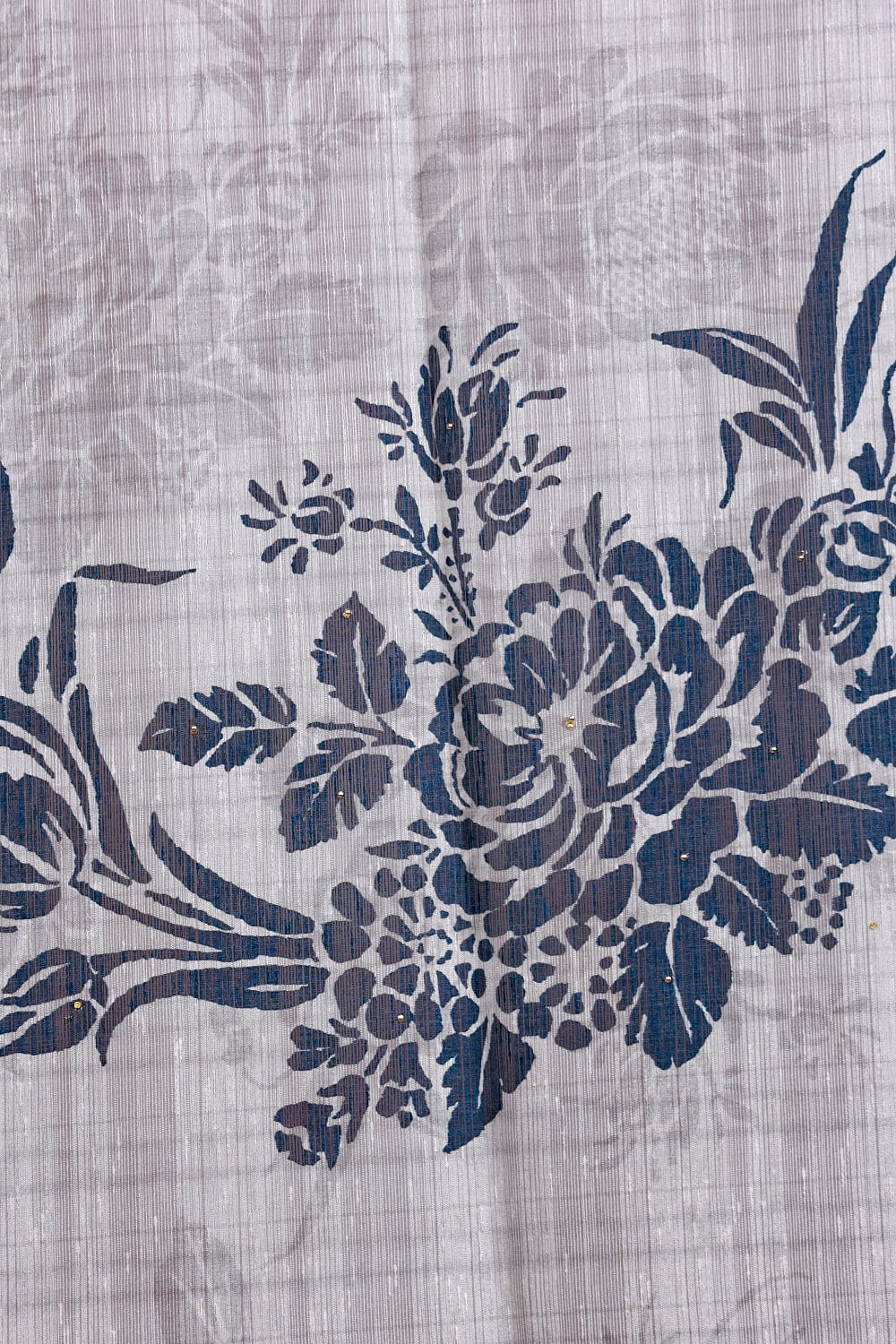 Blue Semi Silk Printed Unstitched Churidhar Material