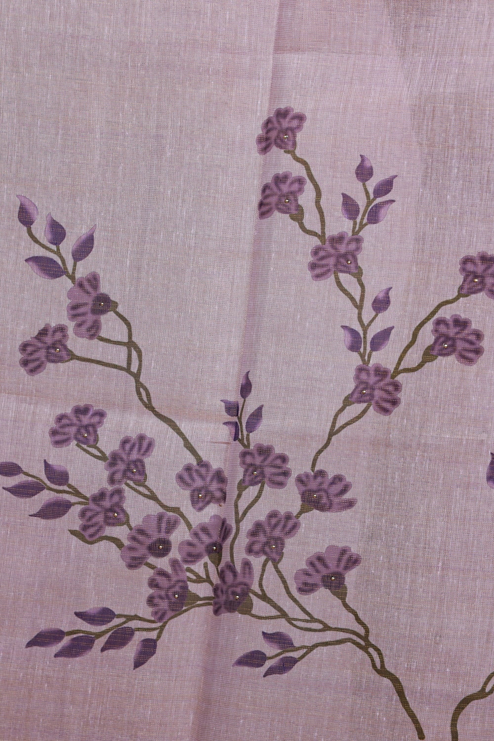 Lavender Chanderi Tissue Mirror Work Unstitched Churidhar Material