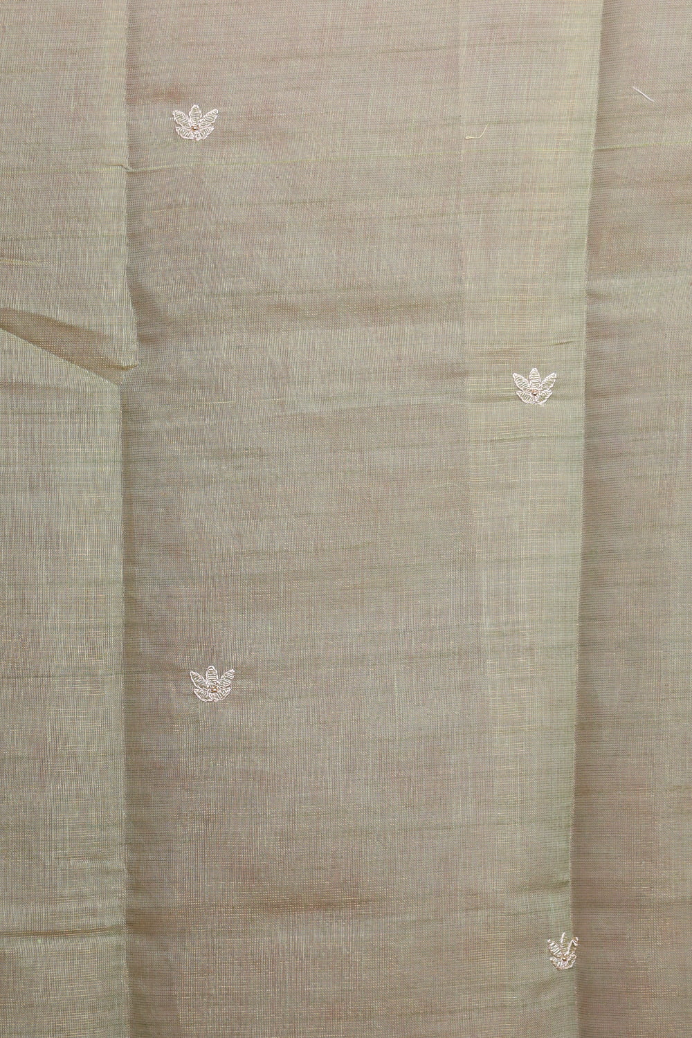 Cream Chanderi Tissue Floral Printed Unstitched Churidhar Material