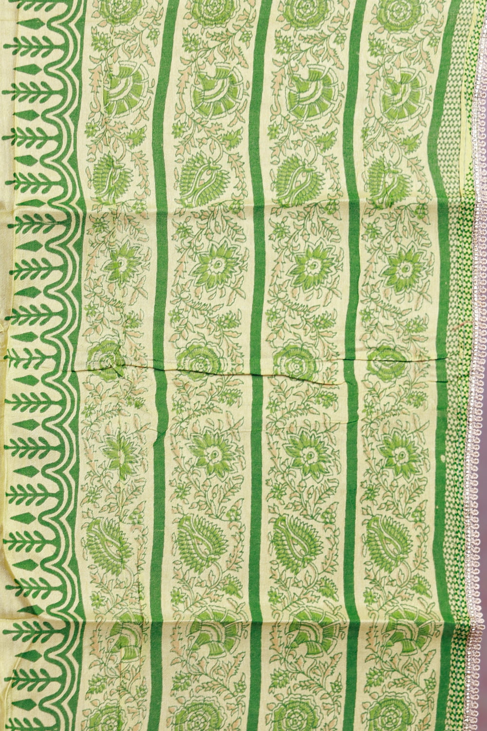 Green Chanderi Silk Printed Unstitched Churidhar Material