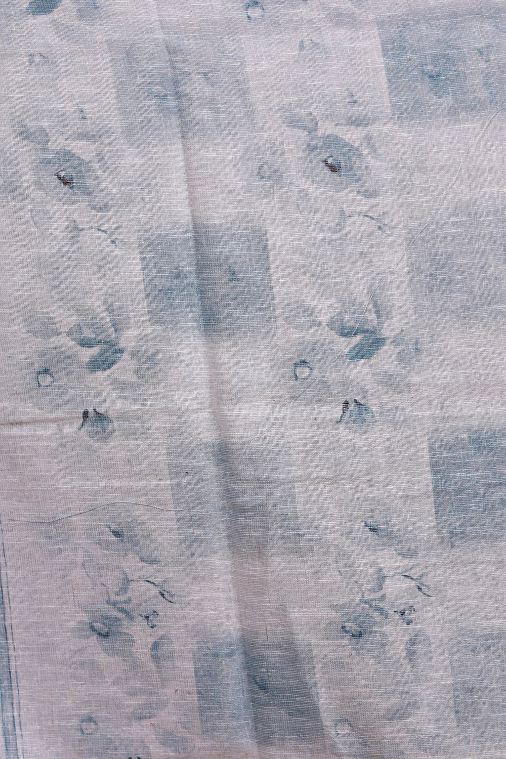 Pastel Blue Linen Cotton Embroidery Unstitched Churidhar Material
