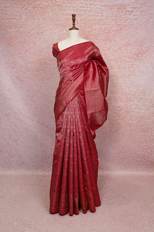 Apple Red Kancheepuram Silk Saree