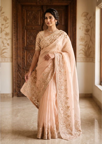 Rust Color Semi Silk Saree Saree Seematti