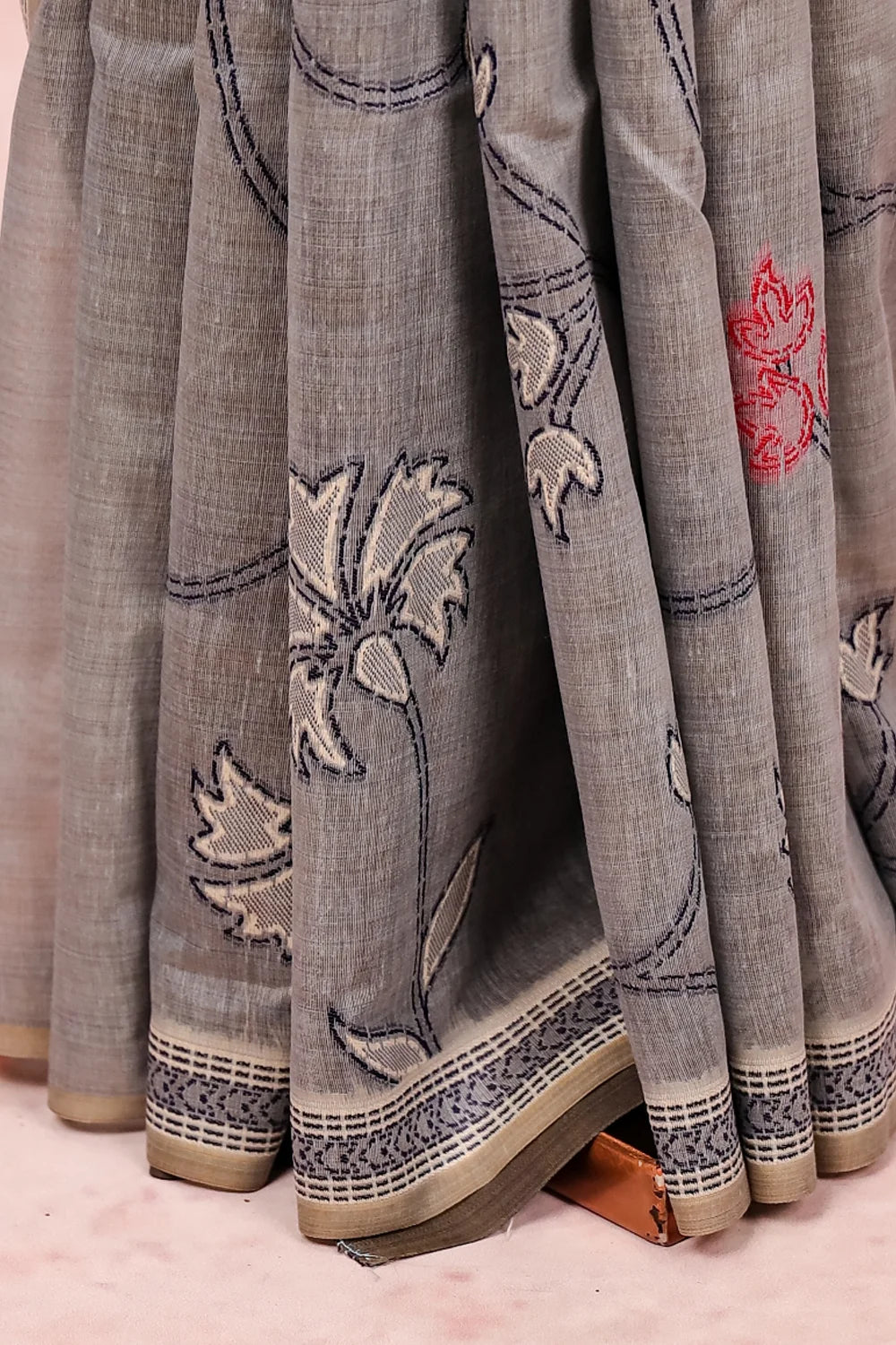 Ash Mul Cotton Saree