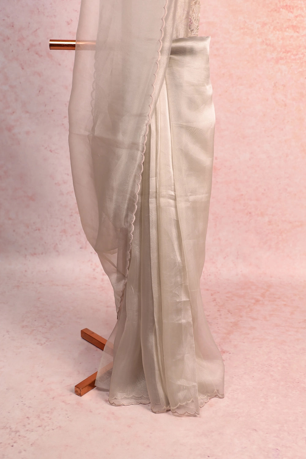 Ash Organza Saree
