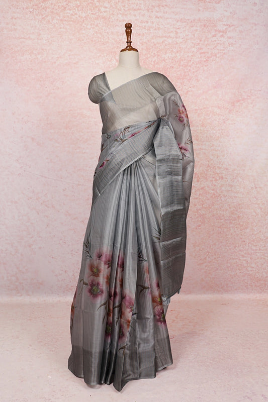 Ash Semi Silk Saree - Seematti