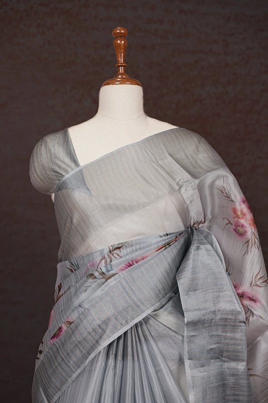 Ash Semi Silk Saree - Seematti
