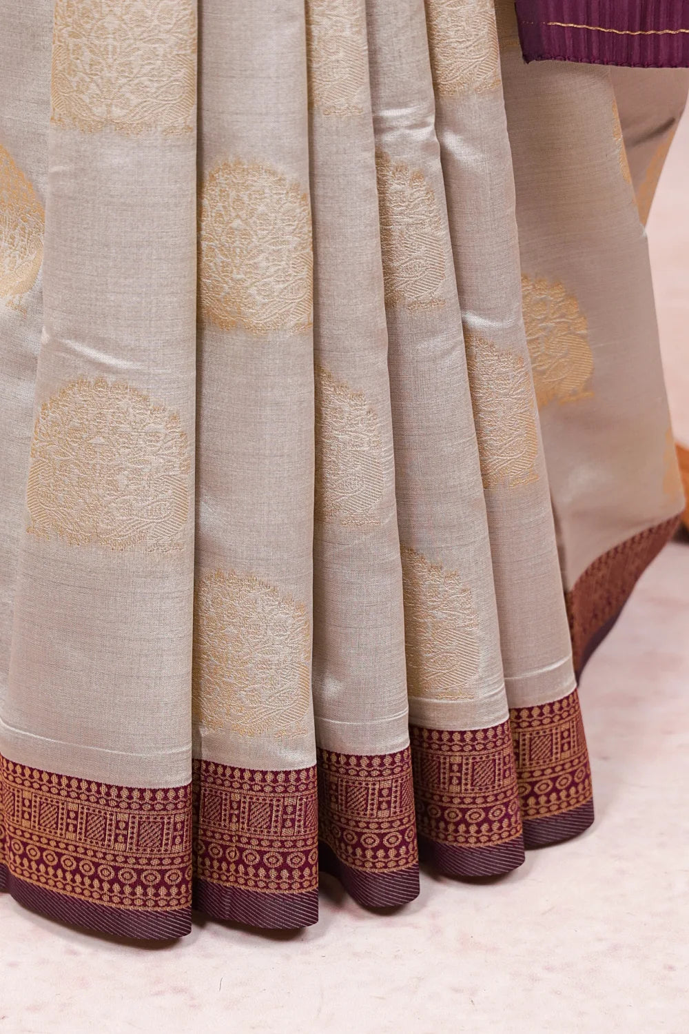 Ash Semi Silk Saree - Seematti