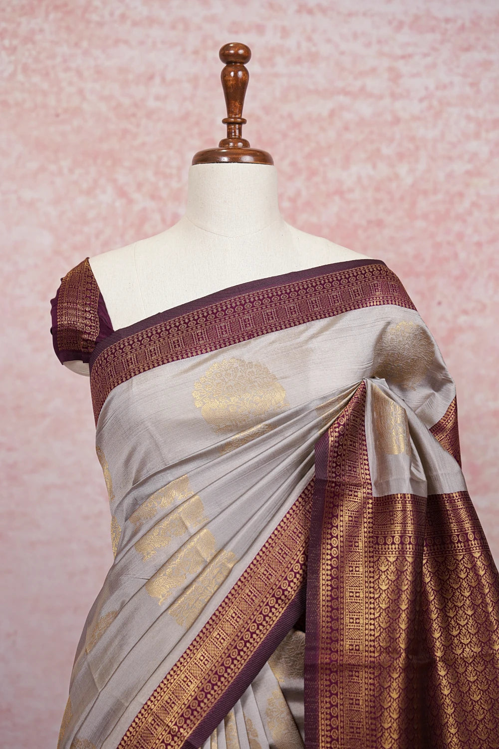 Ash Semi Silk Saree - Seematti