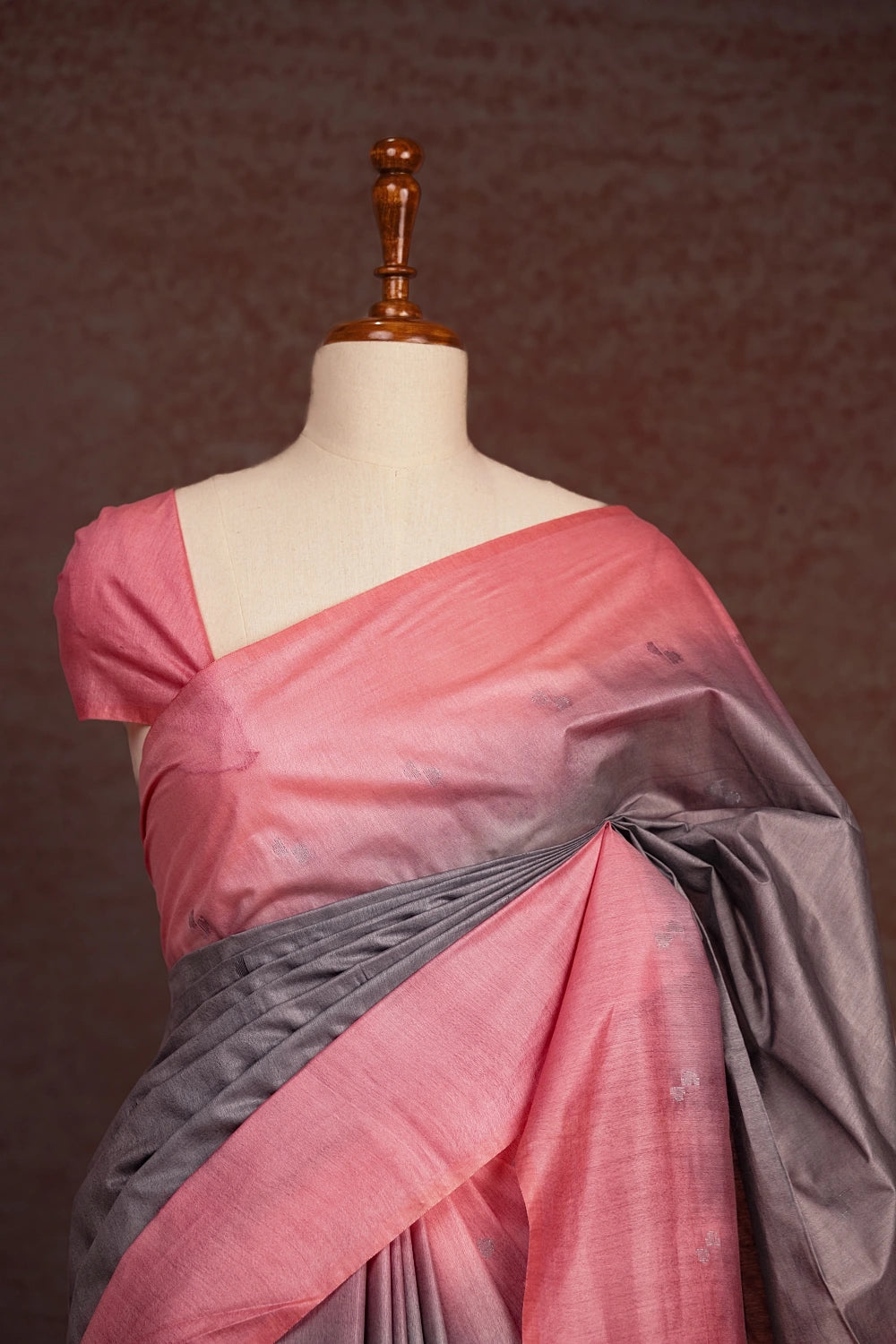 Ash Semi Tussar Saree - Seematti