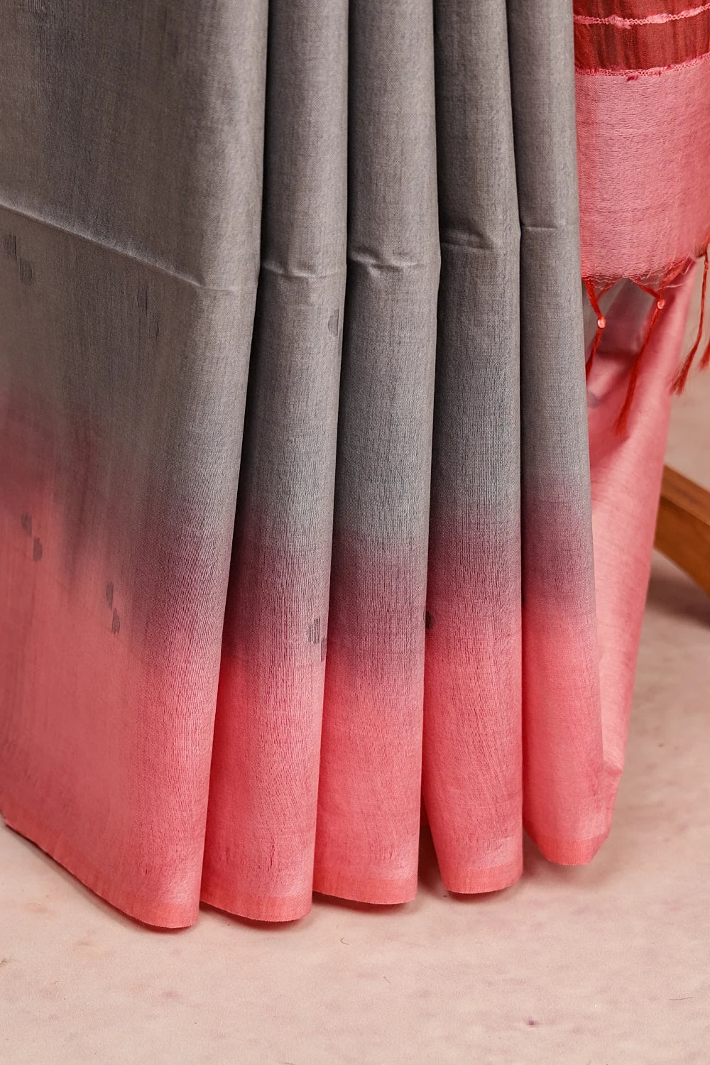 Ash Semi Tussar Saree - Seematti