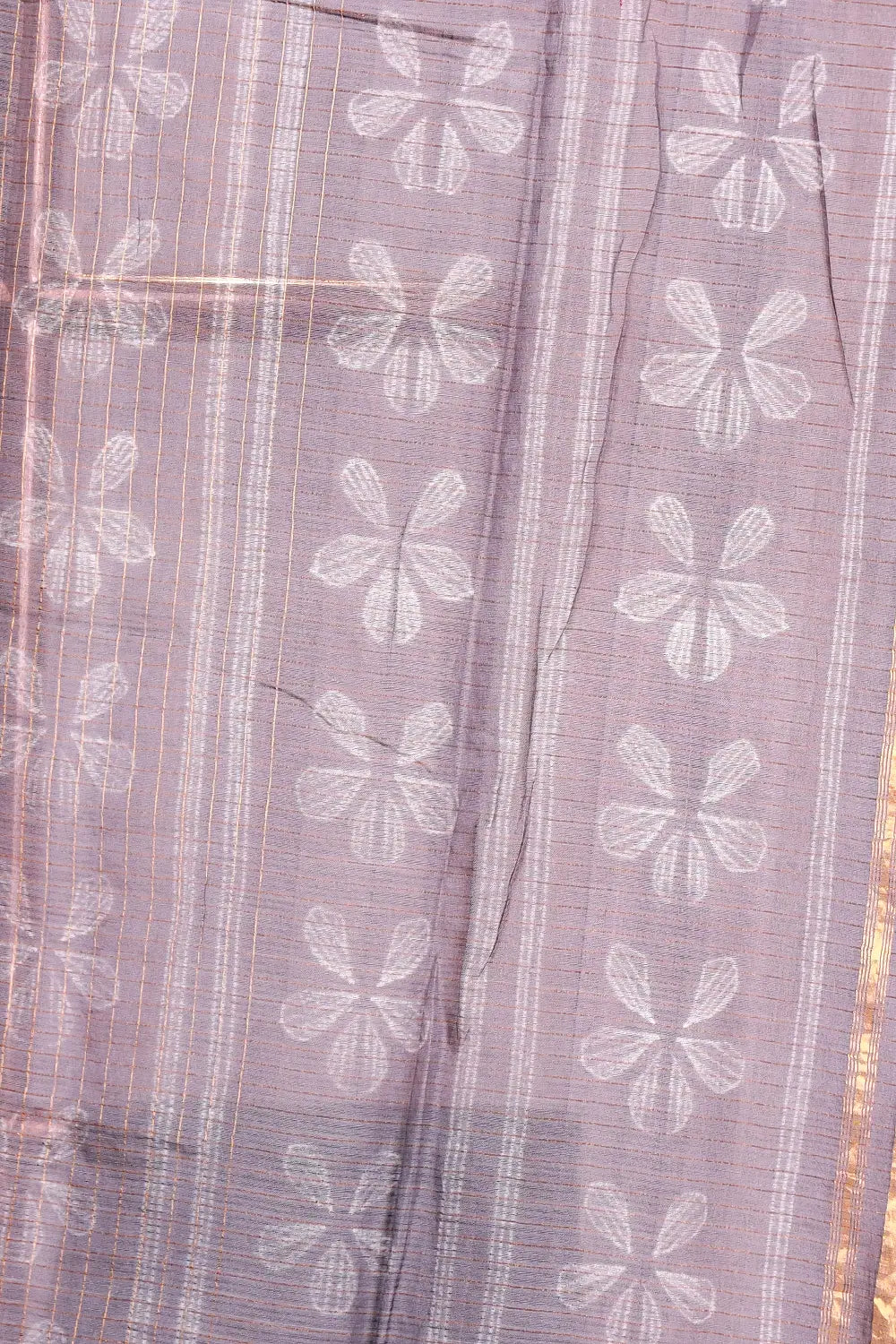Ash Tussar Silk Saree