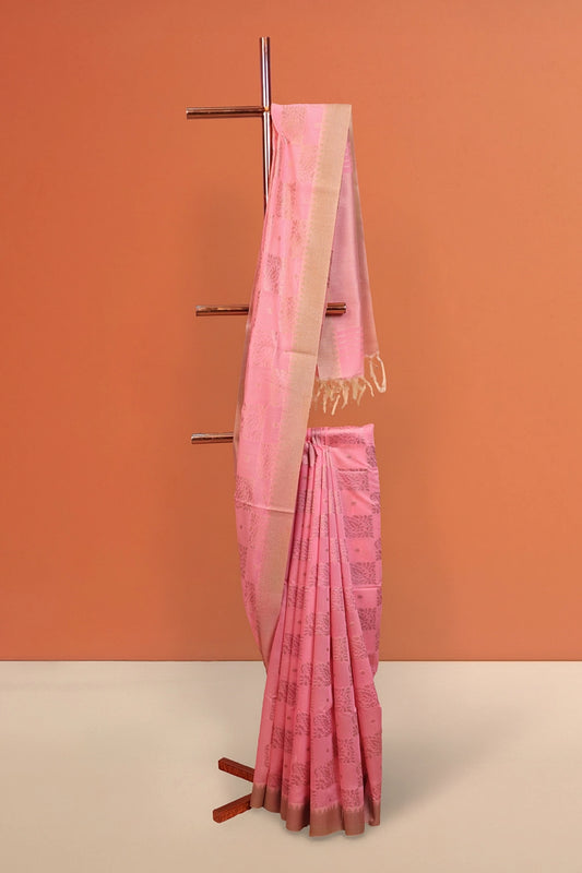 Baby Pink Cotton Silk Saree