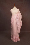 Baby Pink Organza Saree