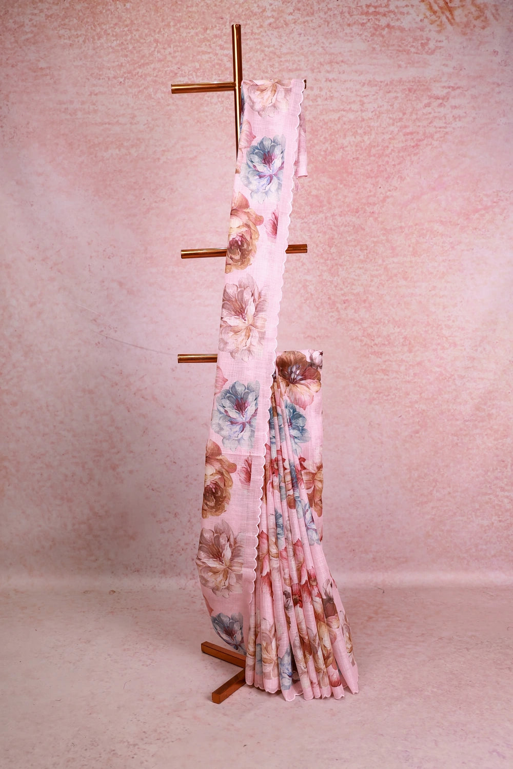 Baby Pink Semi Jute Saree