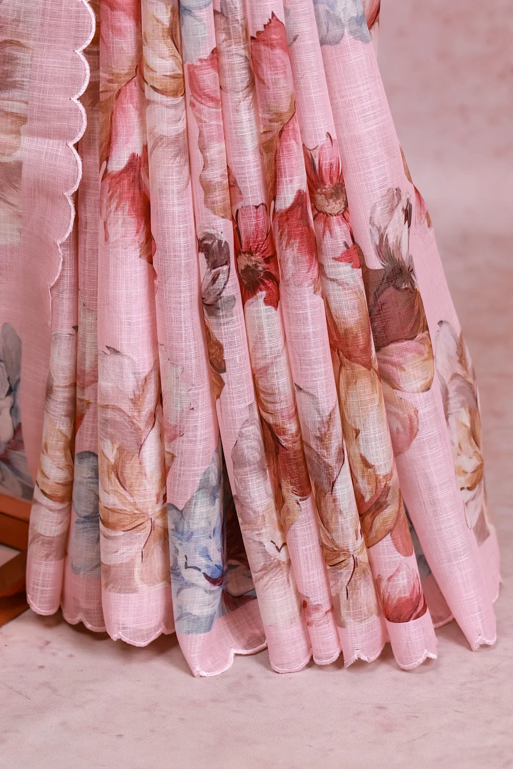 Baby Pink Semi Jute Saree