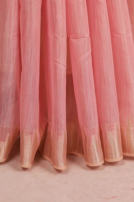 Baby Pink Semi Tissue Saree