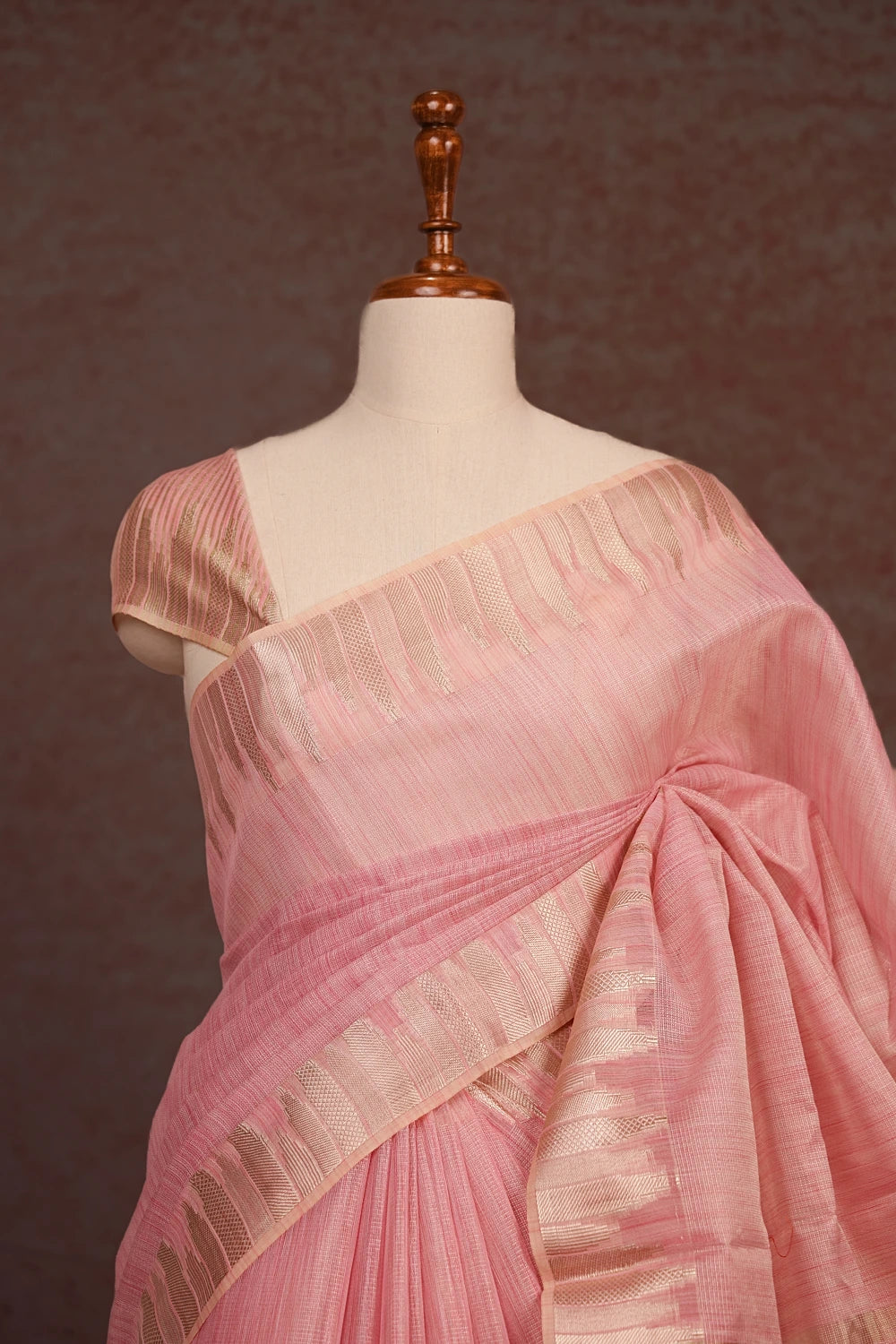 Baby Pink Semi Tissue Saree
