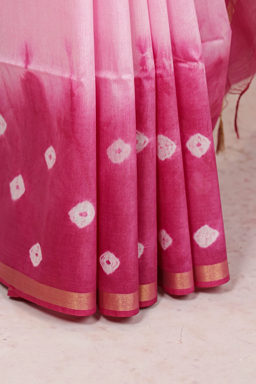Baby Pink Semi Tussar Saree - Seematti