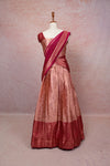 Baby Pink With Magenta Semi Chanderi Dhavani Set - Seematti