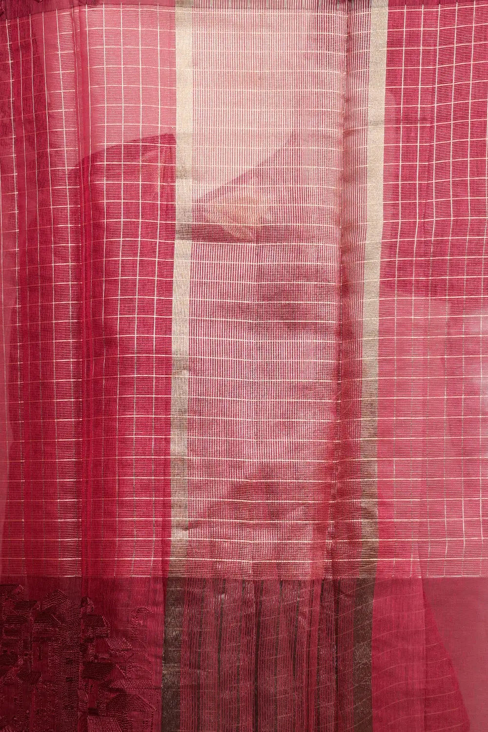 Beetroot Colour Cotton Silk Saree