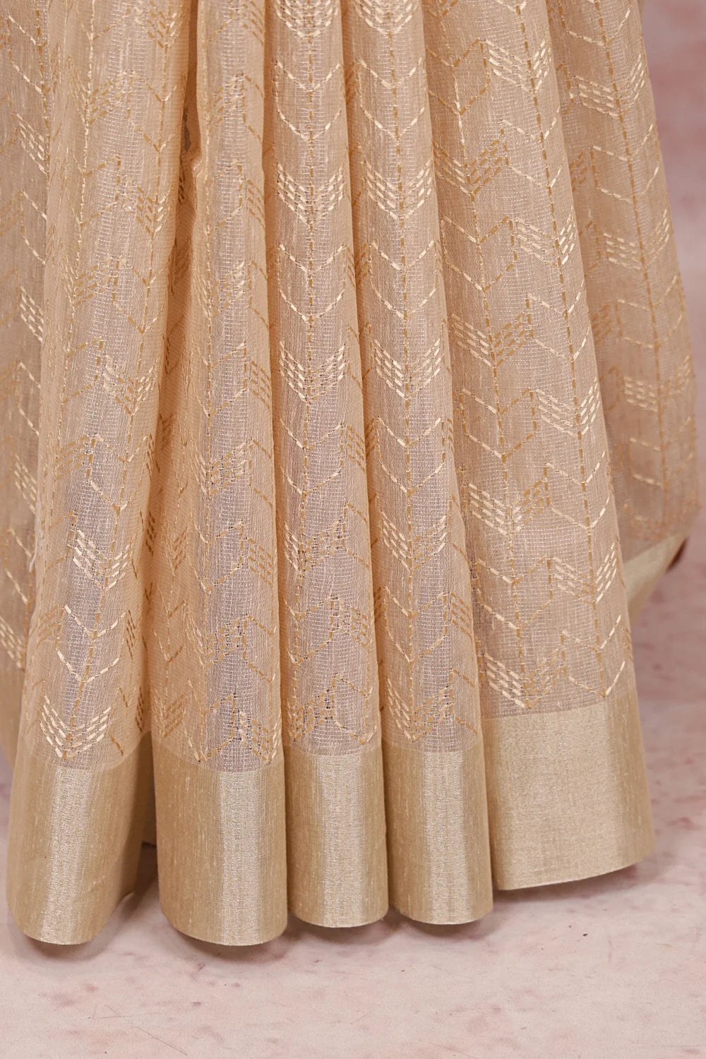 Beige Net Kota Saree - Seematti