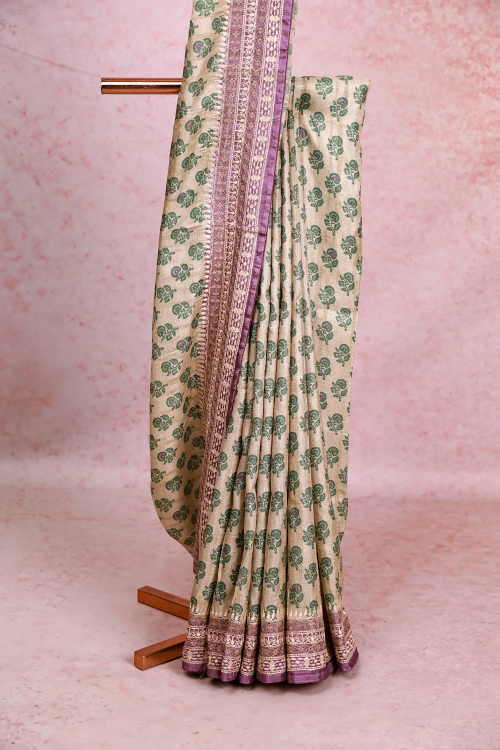 Beige Semi Jute Saree
