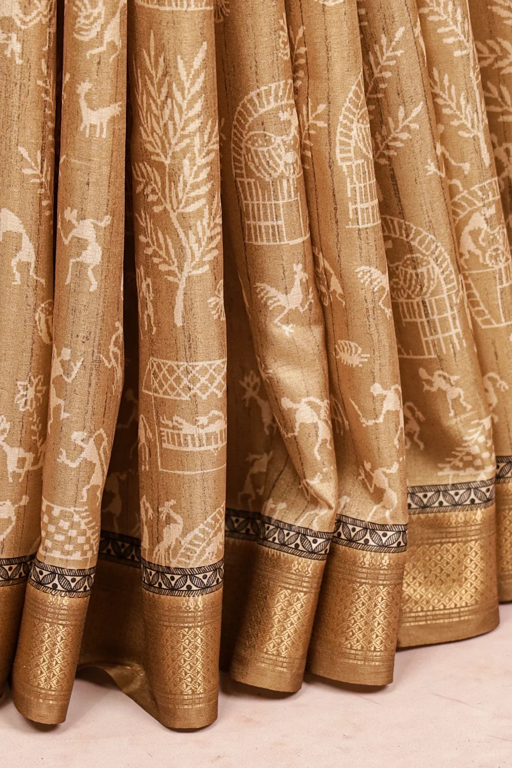 Biscuit Colour Soft Cotton Saree
