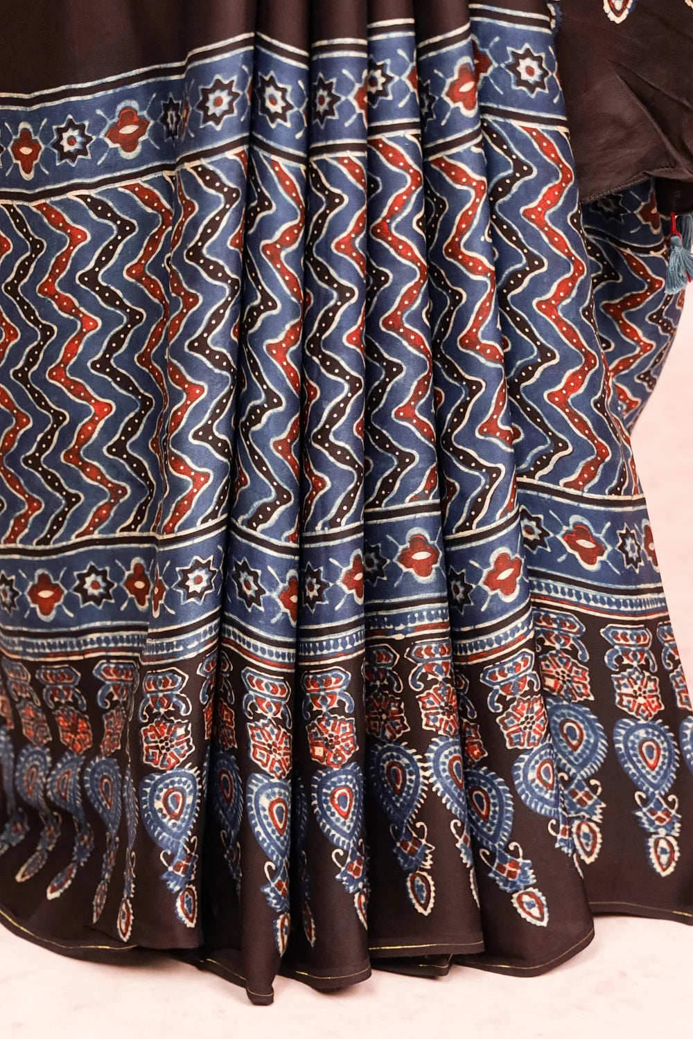 Black And Blue Modal Silk Saree