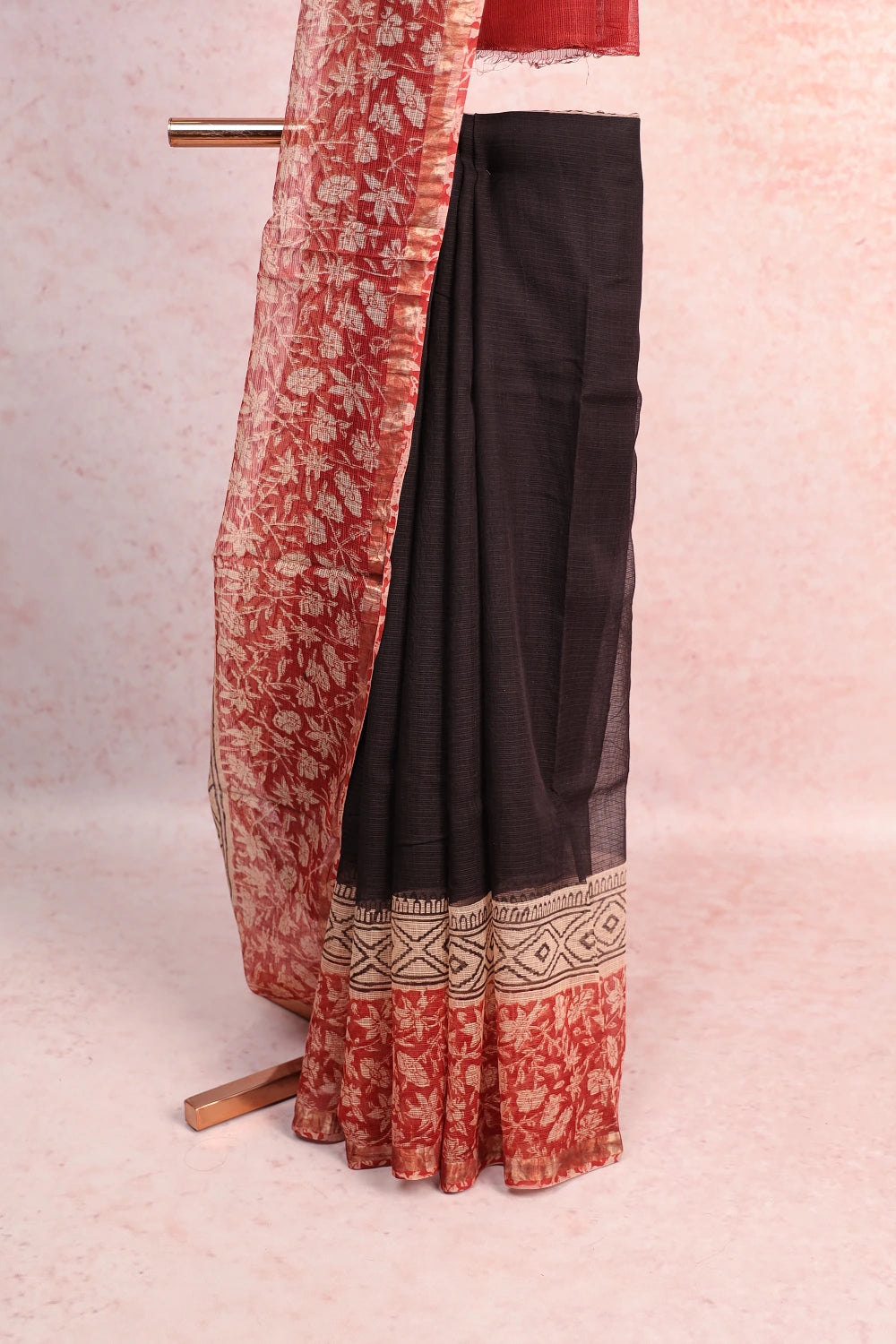 Black Cotton Kota Saree