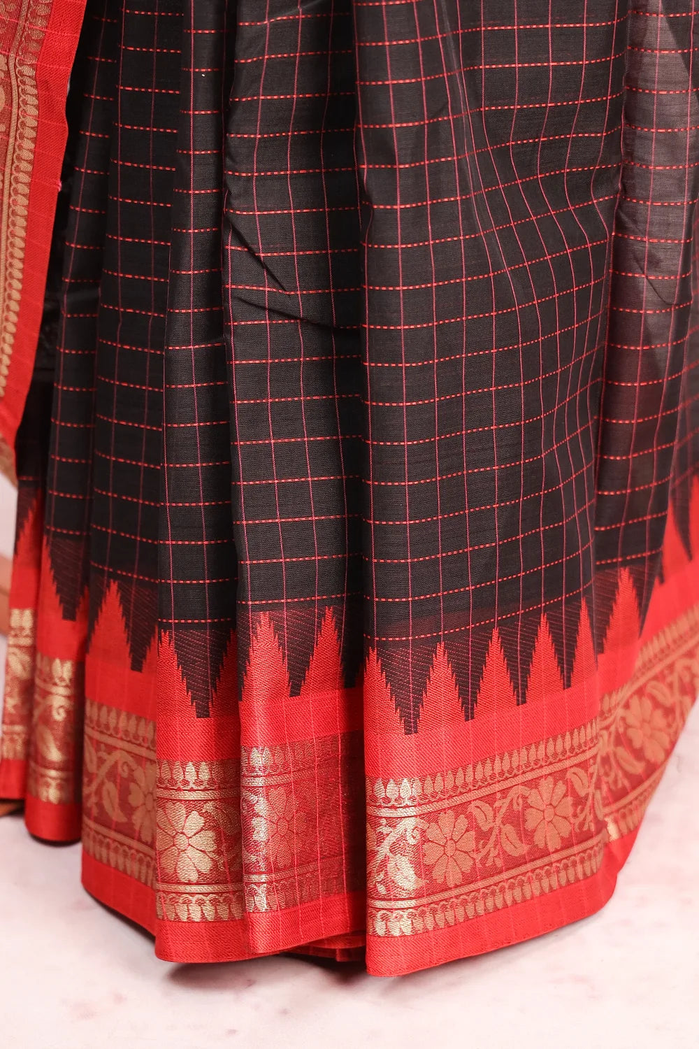 Black Cotton Silk Saree