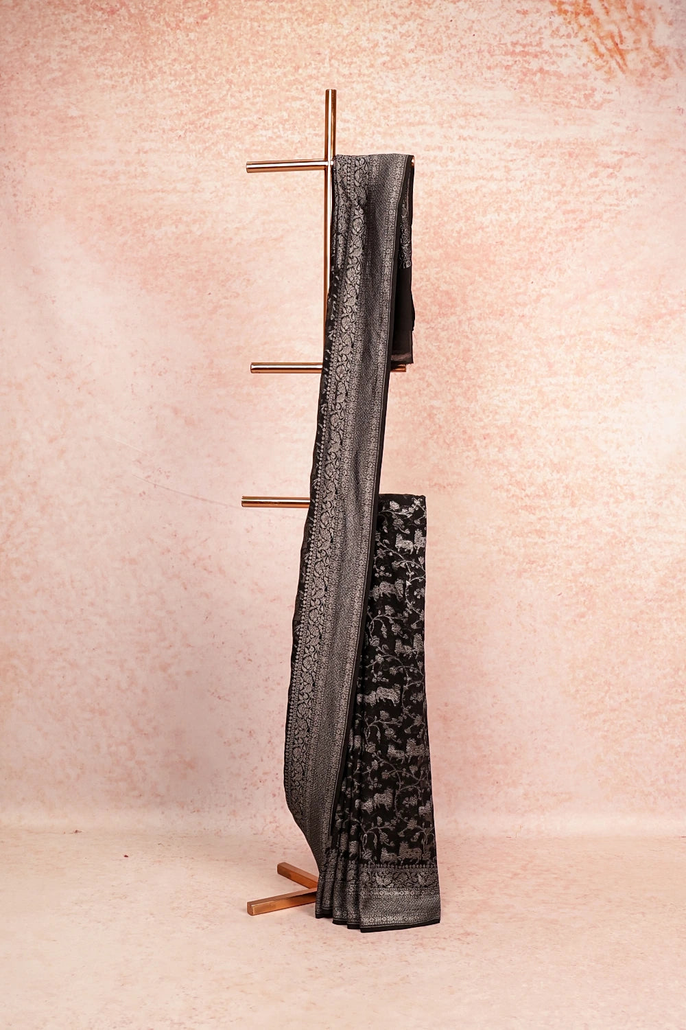Black Crepe Banarasi Saree
