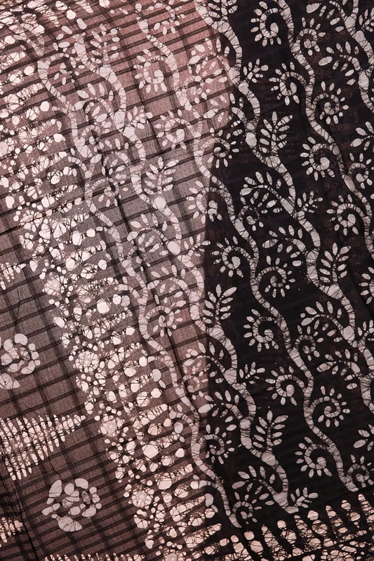 Black Hakoba Printed Unstitched Churidhar Material