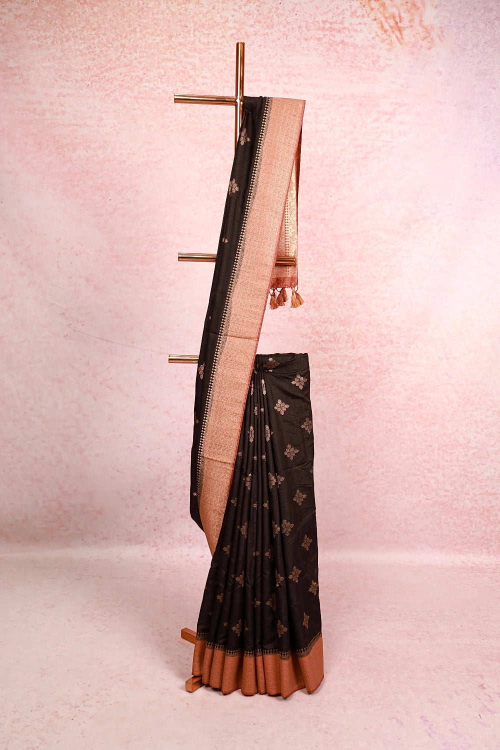 Black Semi Banarasi Saree