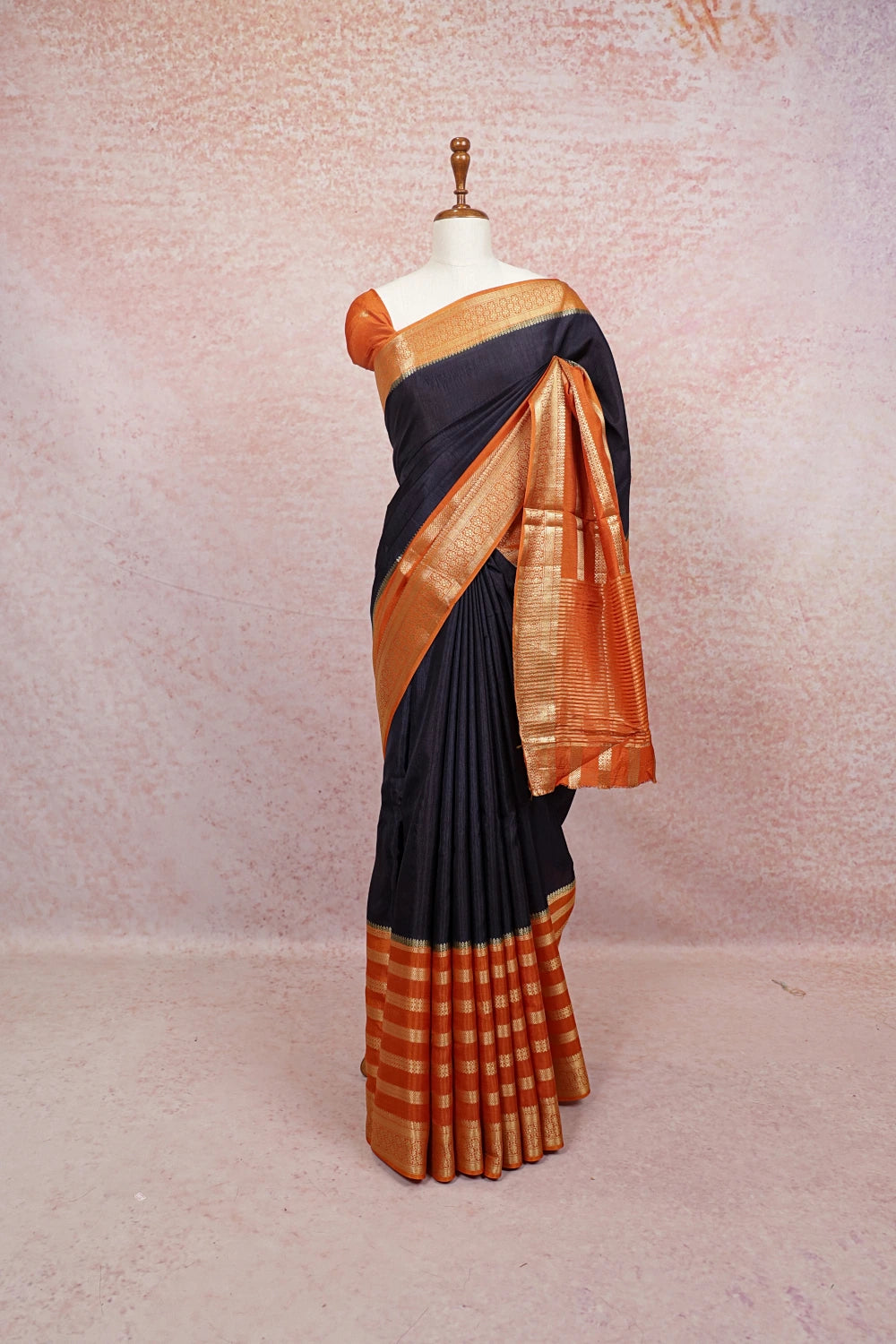Black Semi Banarasi Saree - Seematti