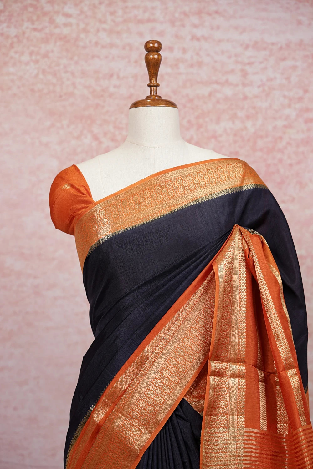 Black Semi Banarsi Saree - Seematti