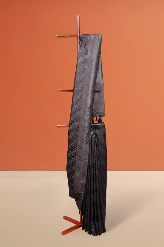 Black Semi Jute Saree