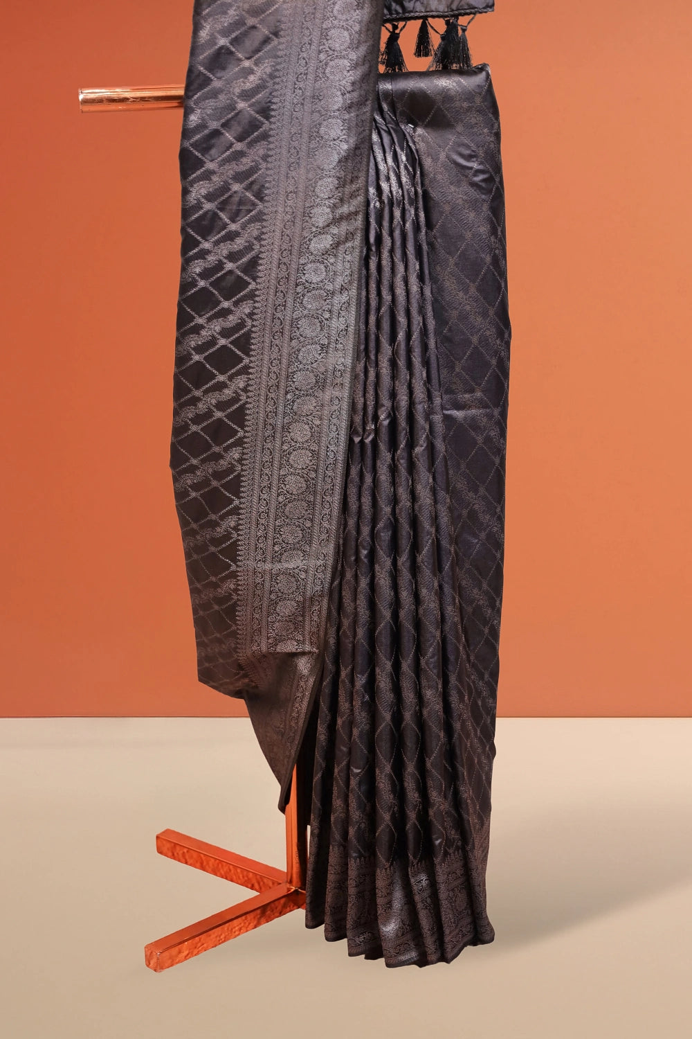 Black Semi Jute Saree