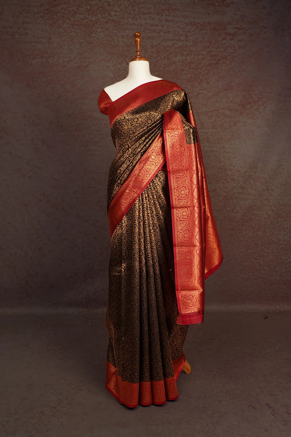 Black Semi Silk Saree - Seematti