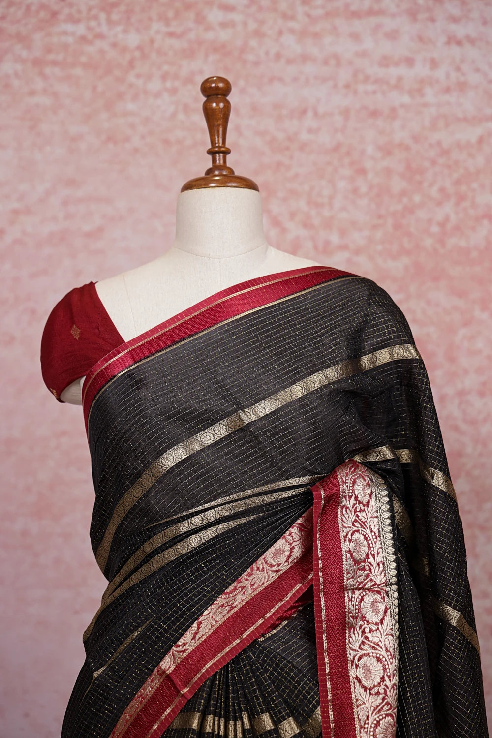 Black Semi Silk Saree - Seematti