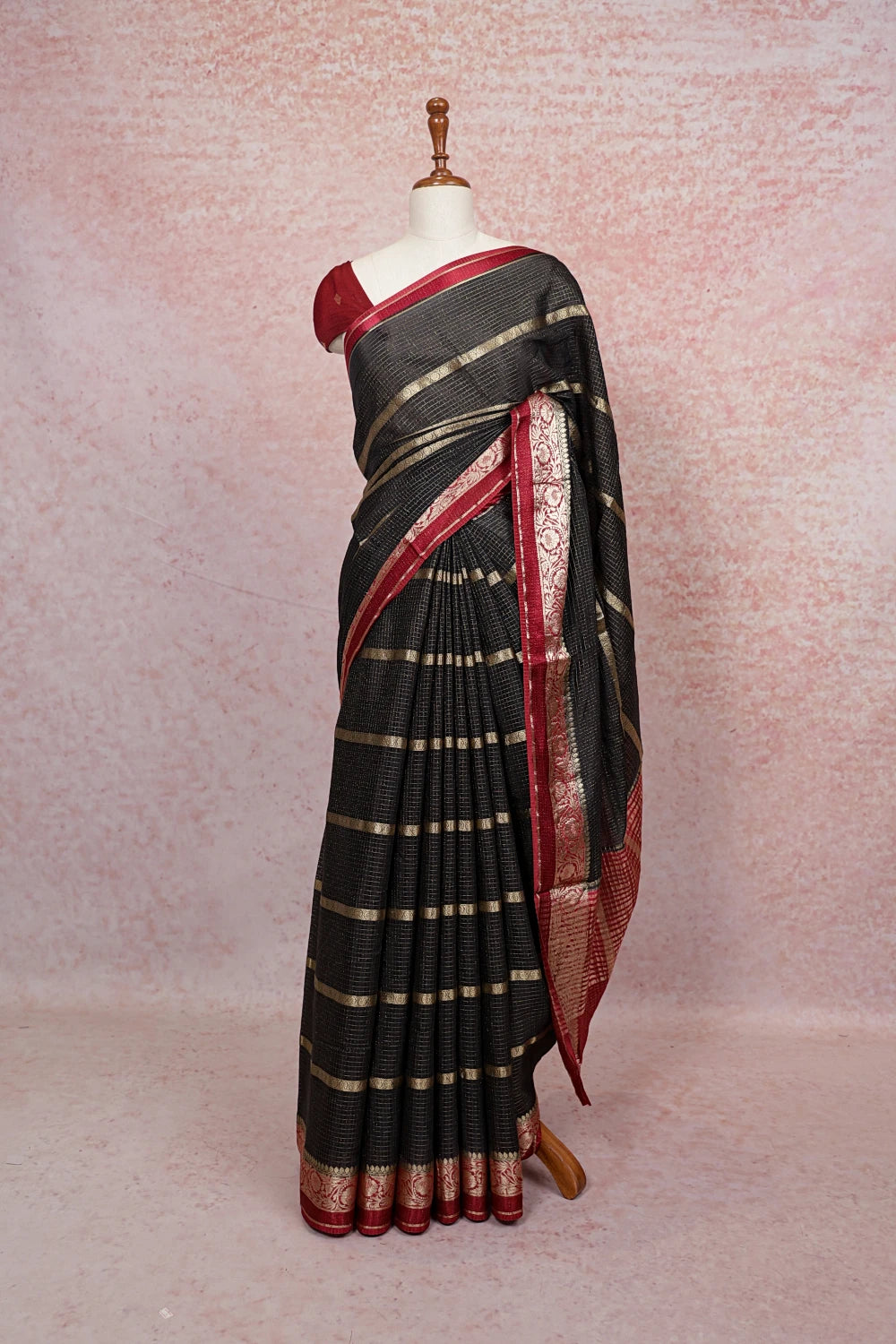 Black Semi Silk Saree - Seematti