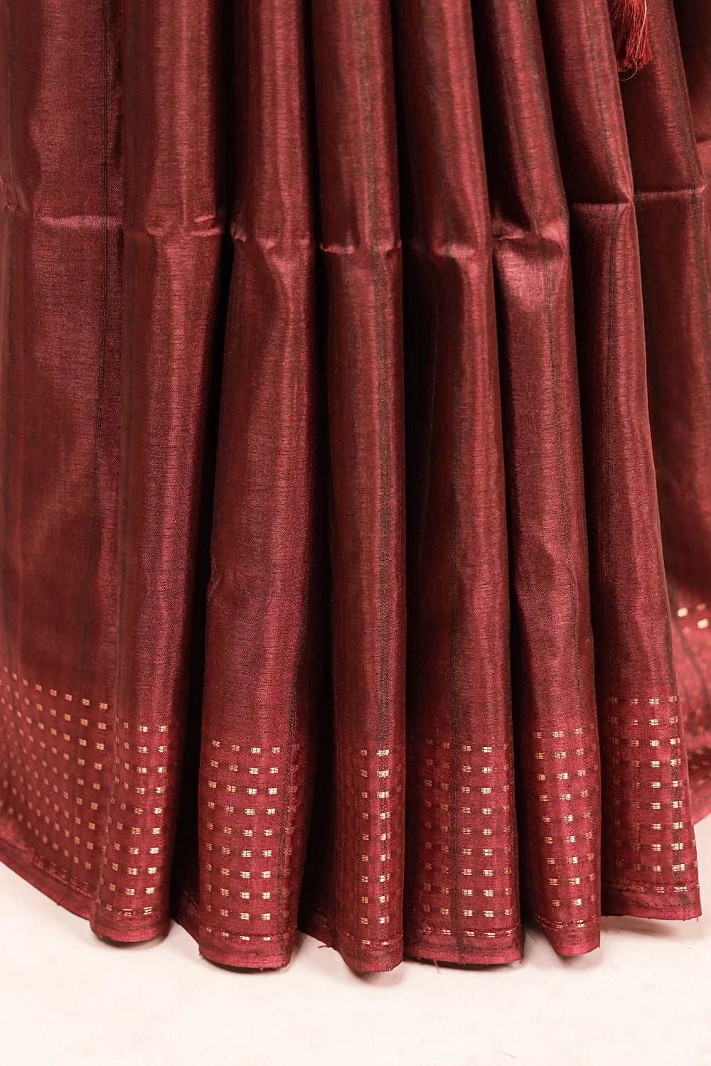 Blackish Brown Tussar Jute Saree
