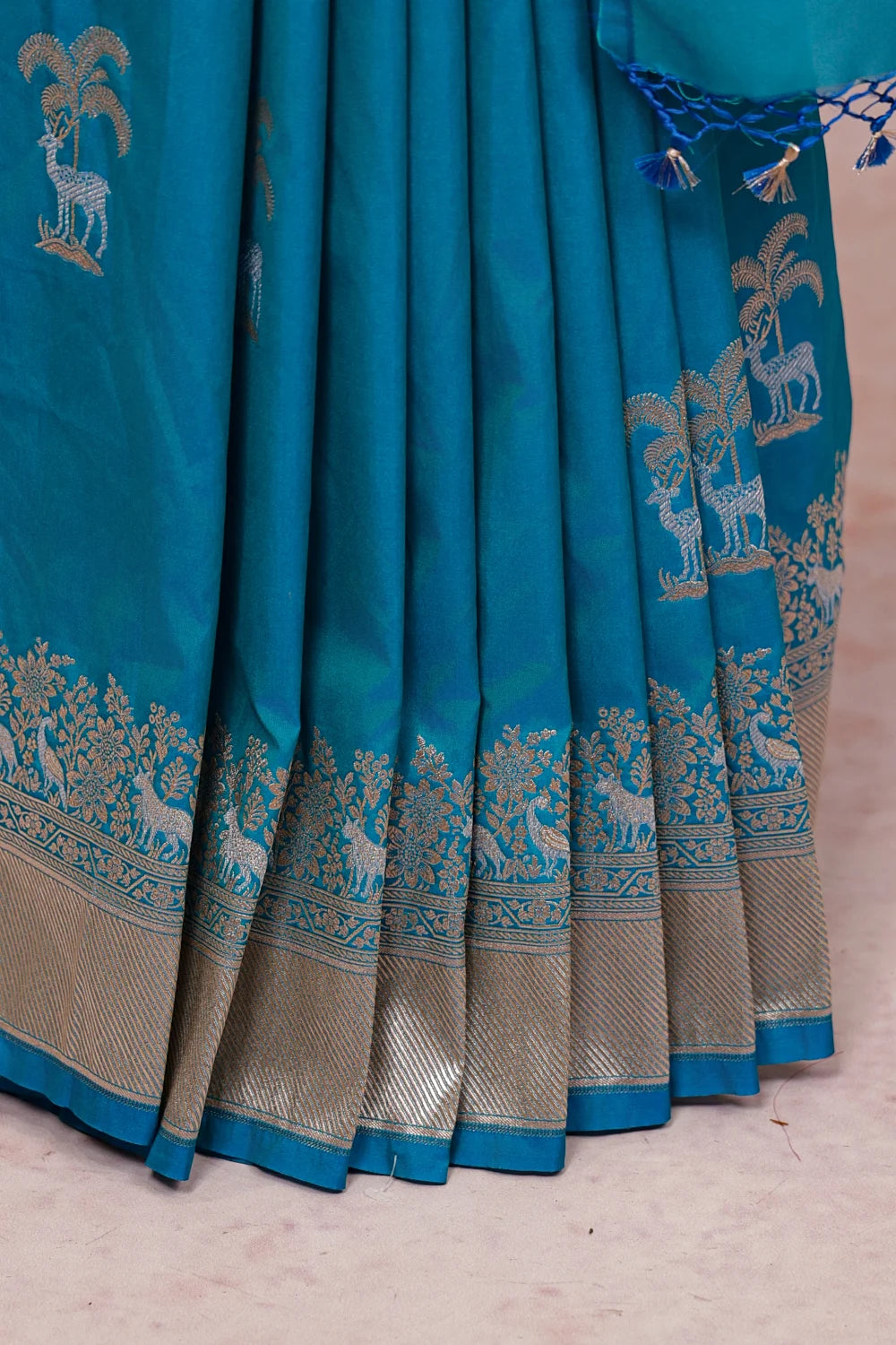 Blue Banarasi Silk Saree - Seematti
