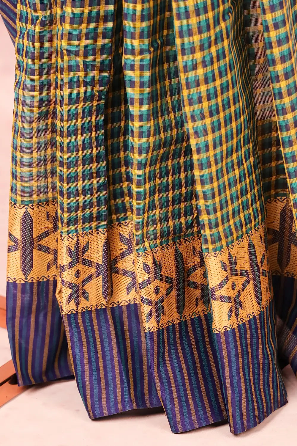 Blue Casual Cotton Saree With Plain Border - Seematti