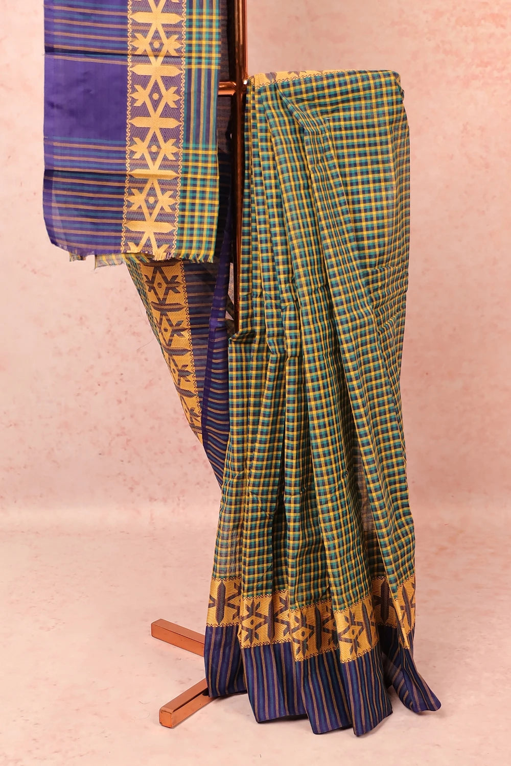 Blue Casual Cotton Saree With Plain Border - Seematti