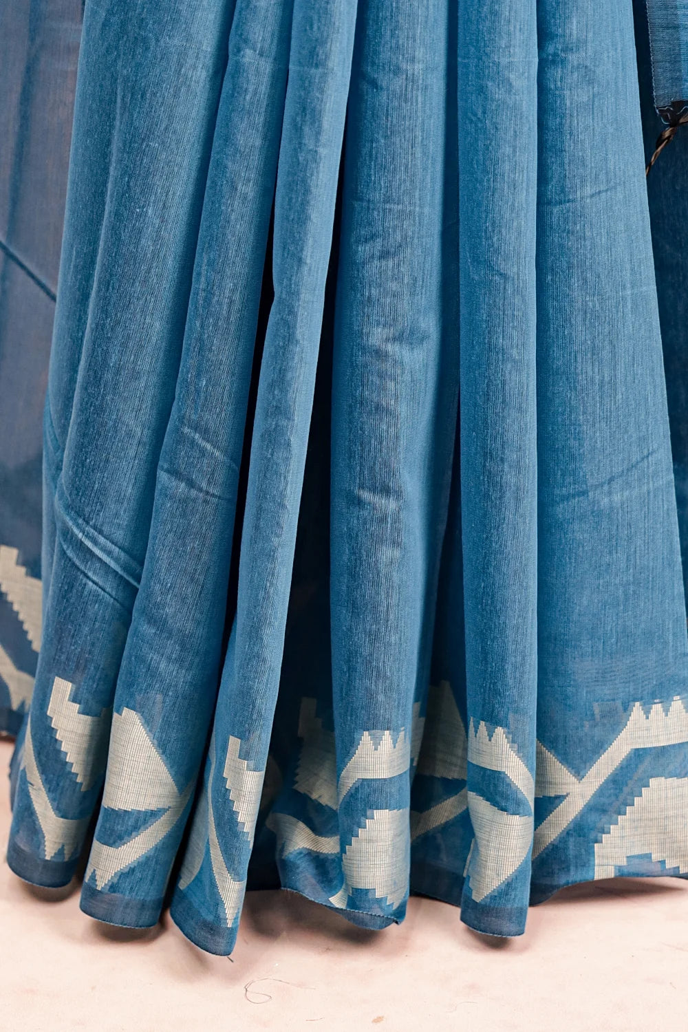 Blue Chanderi Cotton Saree