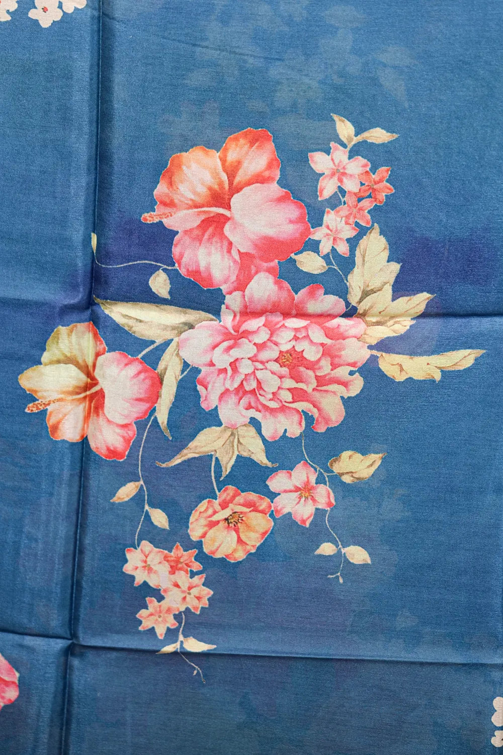 Blue Chanderi Silk Embroidery Unstitched Churidhar Material