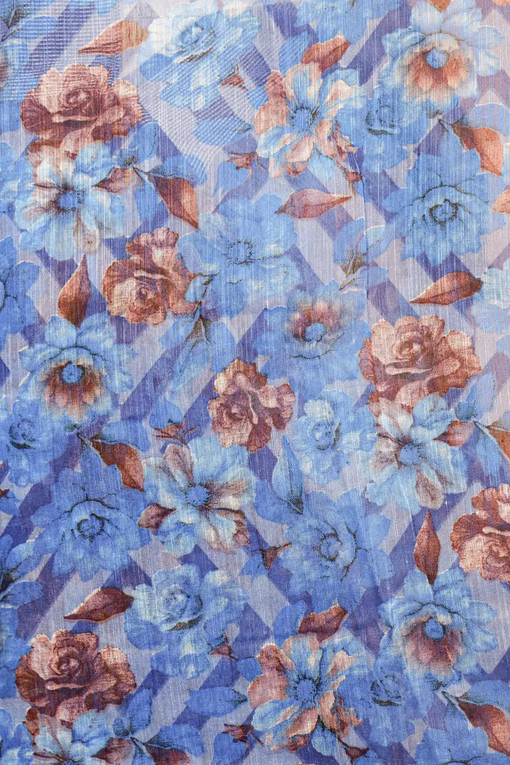 Blue Cotton Saree - Seematti