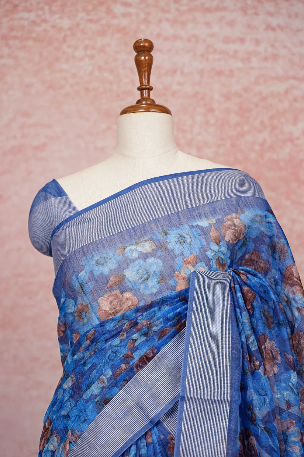 Blue Cotton Saree - Seematti