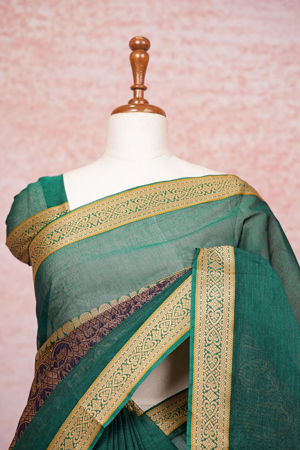 Blue Cotton Saree - Seematti